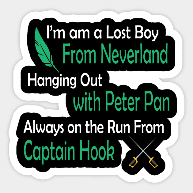 Lost Boy Peter Pan Inspired Design Sticker by Chip and Company